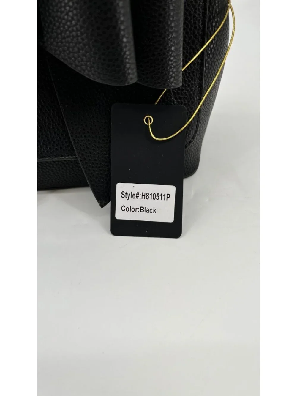 Crossi Jasmine Bowtie Crossbody Black Gold Hardware Snap Vegan Leather - Picture 5 of 7